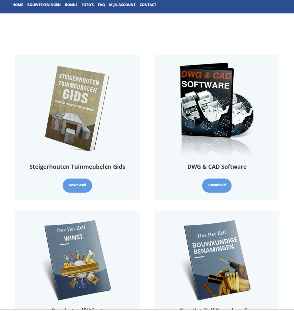 4 bonus e-books van Freds Bouwtekeningen