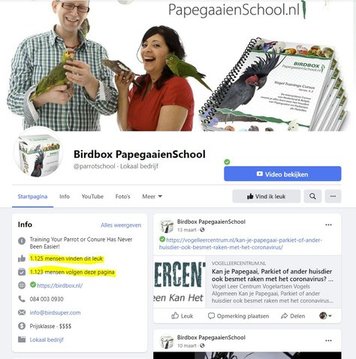 FaceBook groep Review Birdbox PapegaaienSchool